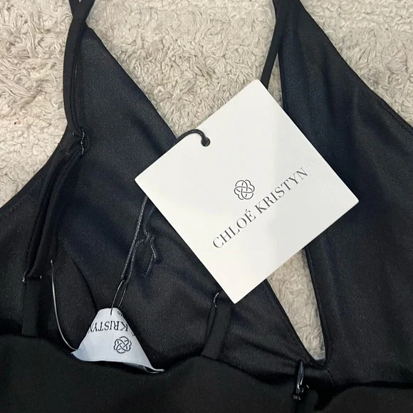 Chloe Kristyn Nicole Black One Shoulder Dress NWT Size large MSRP $328 - Picture 11 of 16